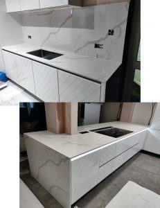 Bianco Calcutta Quartz Stone Kitchen Worktops